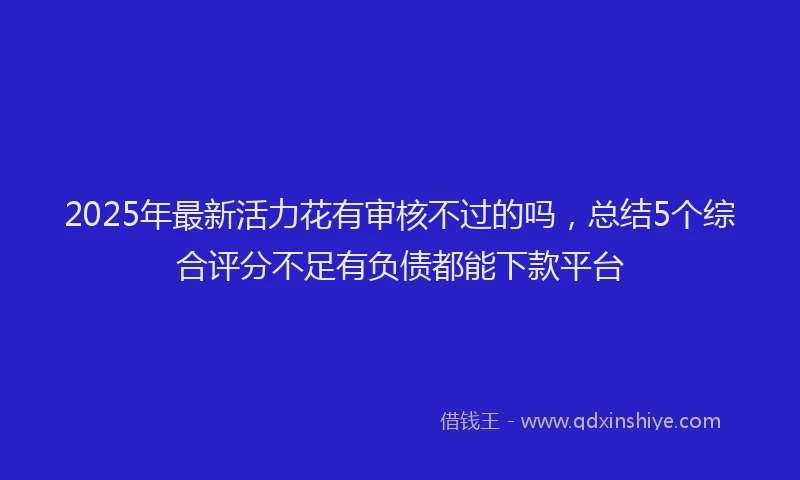 2025年最新活力花有审核不过的吗，总结5个综合评分不足有负债都能下款平台