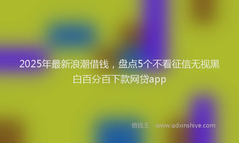 2025年最新浪潮借钱，盘点5个不看征信无视黑白百分百下款网贷app