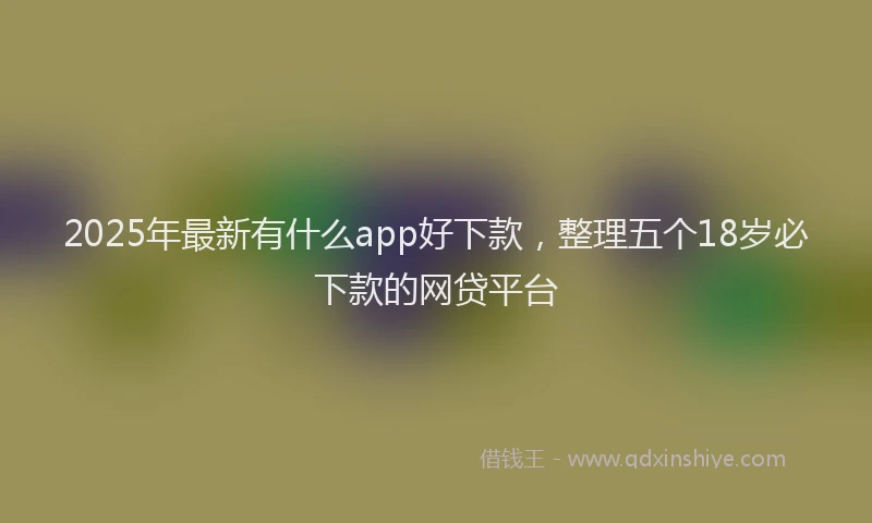 2025年最新有什么app好下款，整理五个18岁必下款的网贷平台