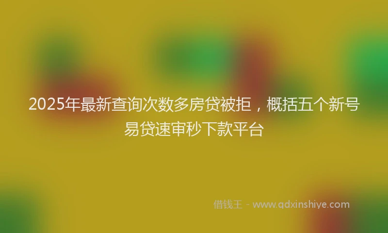 2025年最新查询次数多房贷被拒，概括五个新号易贷速审秒下款平台