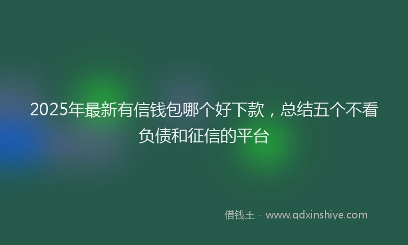 2025年最新有信钱包哪个好下款，总结五个不看负债和征信的平台
