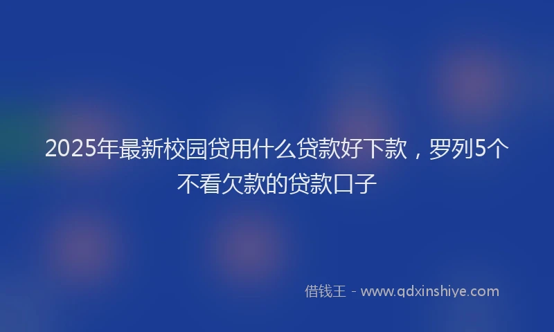 2025年最新校园贷用什么贷款好下款，罗列5个不看欠款的贷款口子