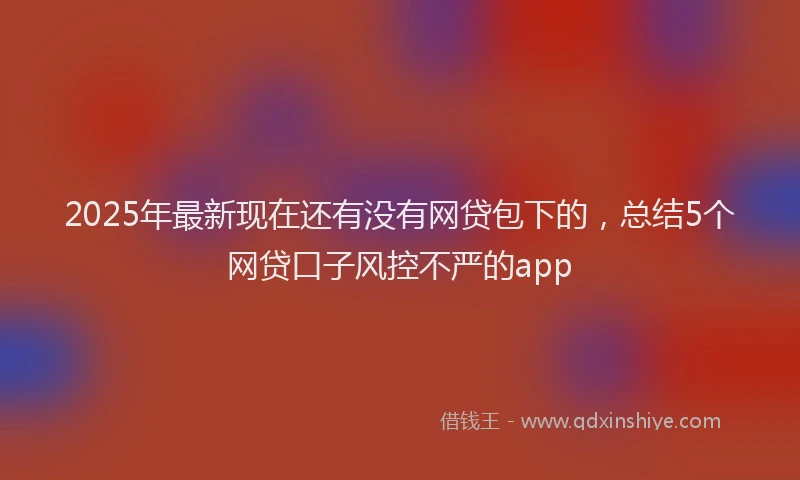 2025年最新现在还有没有网贷包下的，总结5个网贷口子风控不严的app