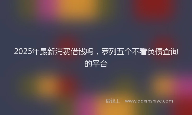 2025年最新消费借钱吗，罗列五个不看负债查询的平台