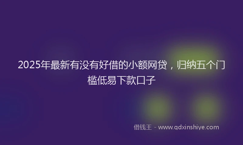 2025年最新有没有好借的小额网贷，归纳五个门槛低易下款口子