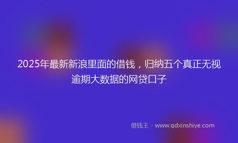 2025年最新新浪里面的借钱，归纳五个真正无视逾期大数据的网贷口子