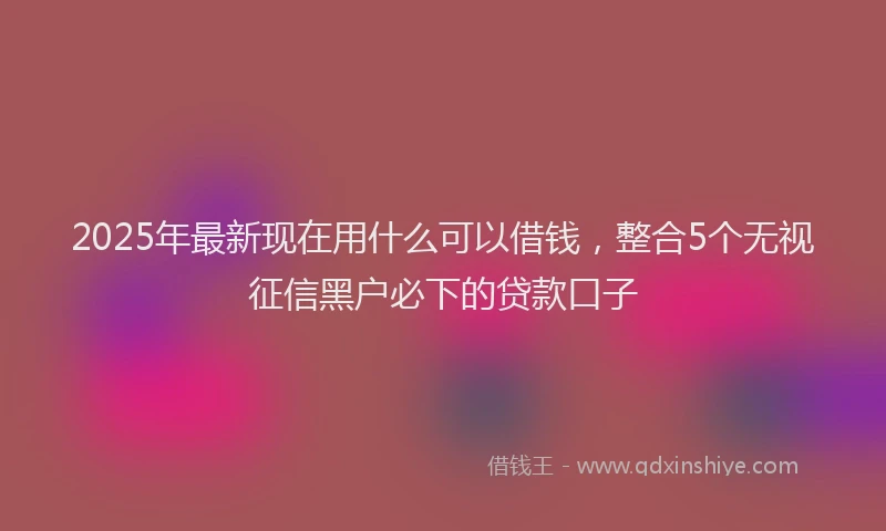 2025年最新现在用什么可以借钱，整合5个无视征信黑户必下的贷款口子
