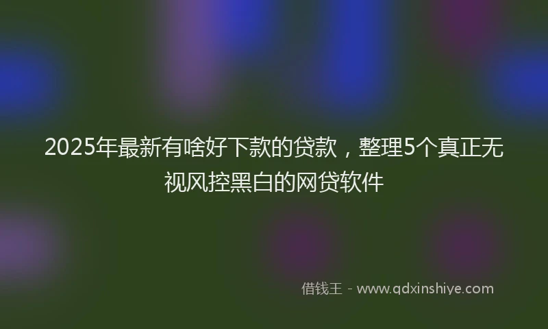 2025年最新有啥好下款的贷款，整理5个真正无视风控黑白的网贷软件