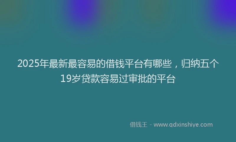 2025年最新最容易的借钱平台有哪些，归纳五个19岁贷款容易过审批的平台