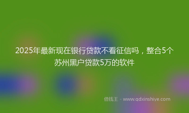 2025年最新现在银行贷款不看征信吗，整合5个苏州黑户贷款5万的软件