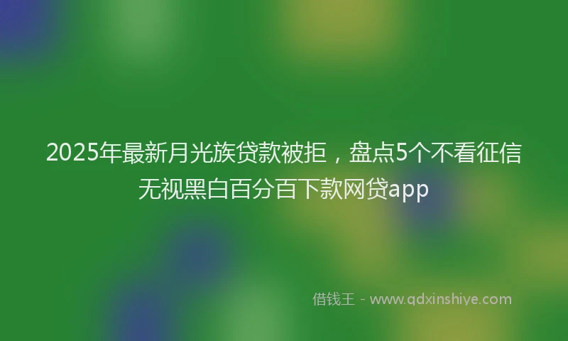 2025年最新月光族贷款被拒，盘点5个不看征信无视黑白百分百下款网贷app