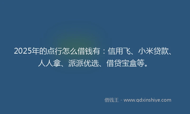 2025年的点行怎么借钱有：信用飞、小米贷款、人人拿、派派优选、借贷宝盒等。