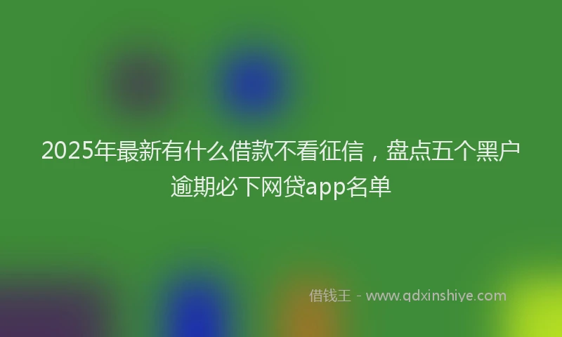 2025年最新有什么借款不看征信，盘点五个黑户逾期必下网贷app名单