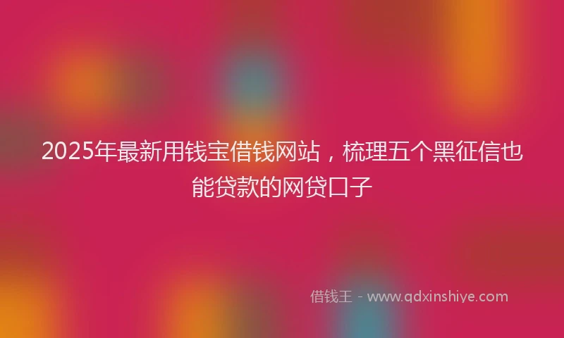 2025年最新用钱宝借钱网站，梳理五个黑征信也能贷款的网贷口子