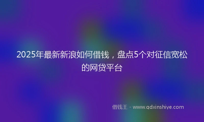 2025年最新新浪如何借钱，盘点5个对征信宽松的网贷平台