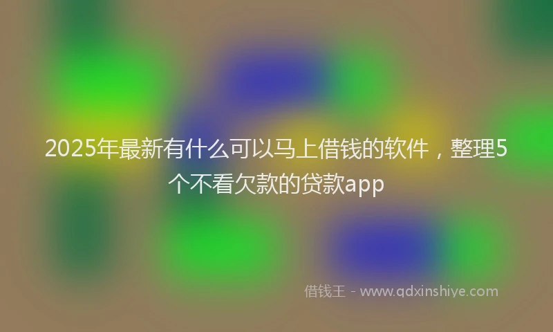 2025年最新有什么可以马上借钱的软件，整理5个不看欠款的贷款app