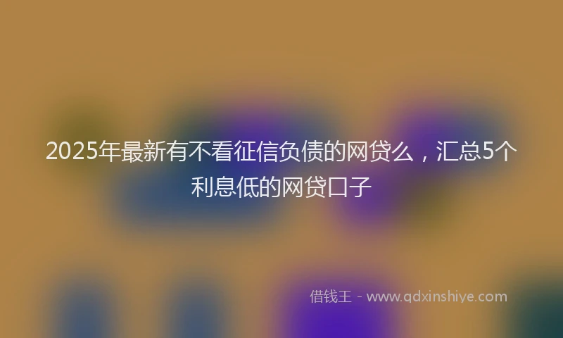 2025年最新有不看征信负债的网贷么，汇总5个利息低的网贷口子