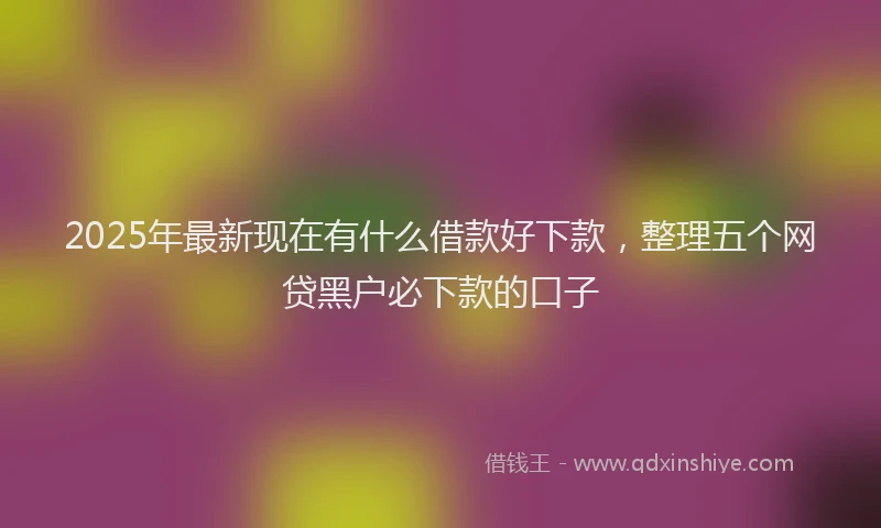 2025年最新现在有什么借款好下款，整理五个网贷黑户必下款的口子
