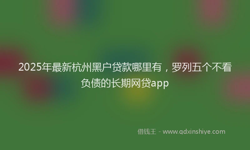 2025年最新杭州黑户贷款哪里有，罗列五个不看负债的长期网贷app