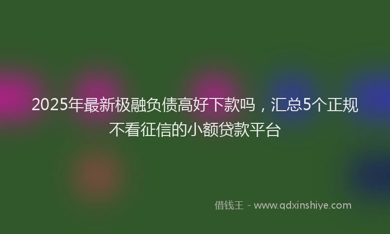 2025年最新极融负债高好下款吗，汇总5个正规不看征信的小额贷款平台