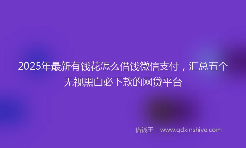 2025年最新有钱花怎么借钱微信支付，汇总五个无视黑白必下款的网贷平台