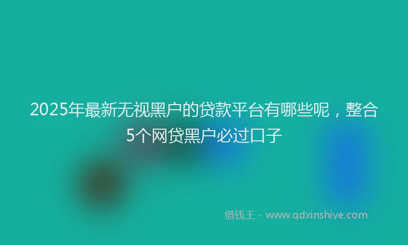 2025年最新无视黑户的贷款平台有哪些呢，整合5个网贷黑户必过口子