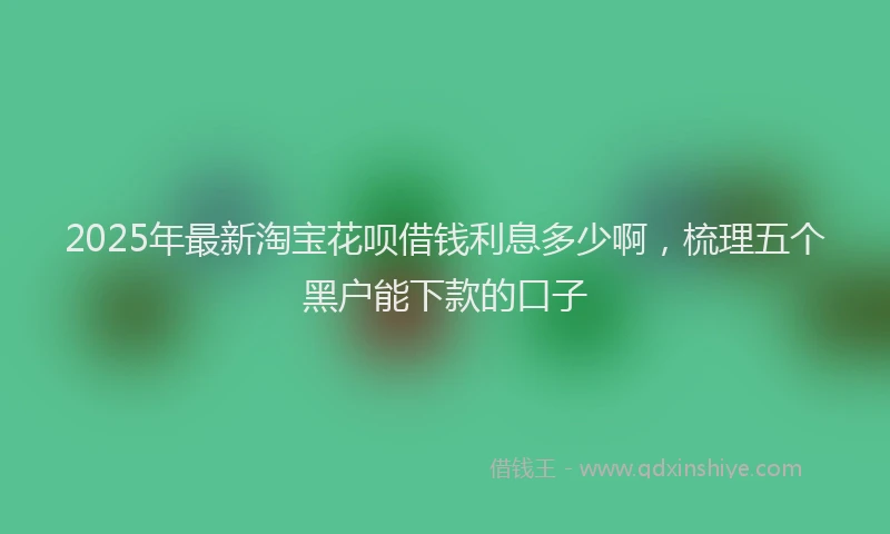 2025年最新淘宝花呗借钱利息多少啊，梳理五个黑户能下款的口子