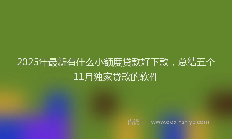 2025年最新有什么小额度贷款好下款，总结五个11月独家贷款的软件