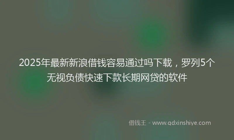2025年最新新浪借钱容易通过吗下载，罗列5个无视负债快速下款长期网贷的软件