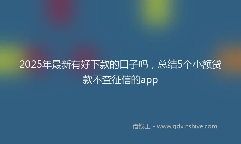 2025年最新有好下款的口子吗，总结5个小额贷款不查征信的app