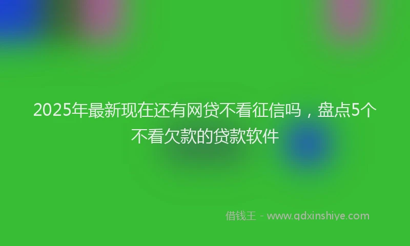 2025年最新现在还有网贷不看征信吗，盘点5个不看欠款的贷款软件