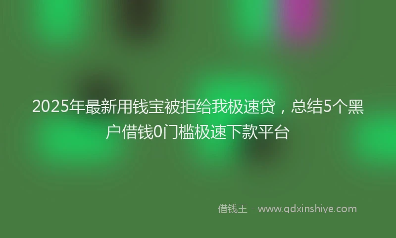 2025年最新用钱宝被拒给我极速贷，总结5个黑户借钱0门槛极速下款平台