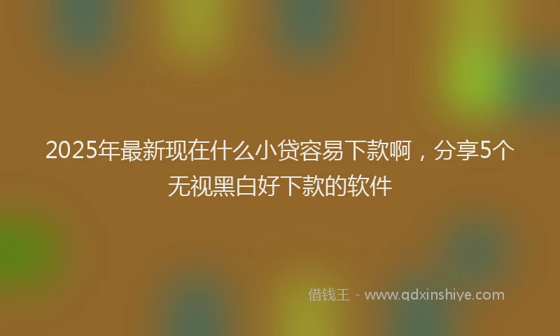 2025年最新现在什么小贷容易下款啊，分享5个无视黑白好下款的软件