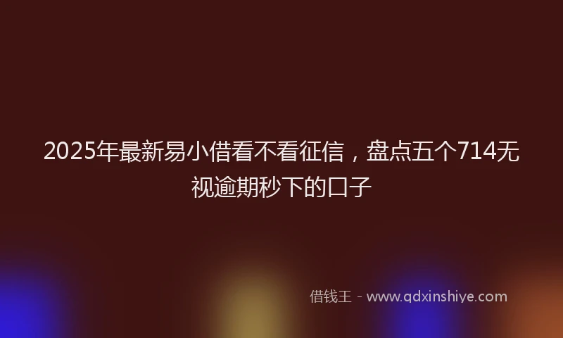 2025年最新易小借看不看征信，盘点五个714无视逾期秒下的口子