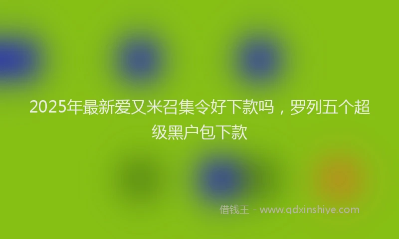 2025年最新爱又米召集令好下款吗，罗列五个超级黑户包下款