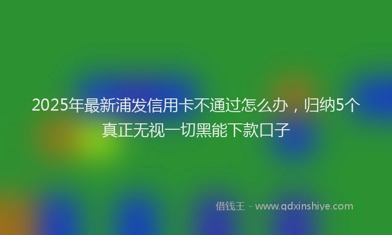 2025年最新浦发信用卡不通过怎么办，归纳5个真正无视一切黑能下款口子