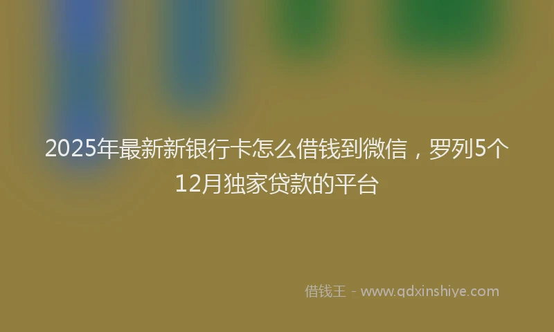 2025年最新新银行卡怎么借钱到微信，罗列5个12月独家贷款的平台