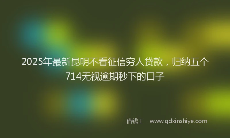 2025年最新昆明不看征信穷人贷款，归纳五个714无视逾期秒下的口子