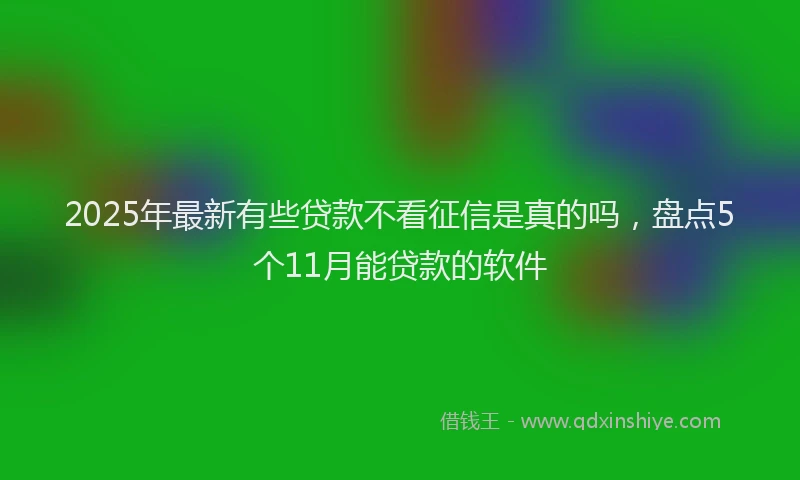 2025年最新有些贷款不看征信是真的吗，盘点5个11月能贷款的软件