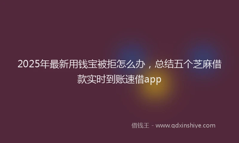 2025年最新用钱宝被拒怎么办，总结五个芝麻借款实时到账速借app