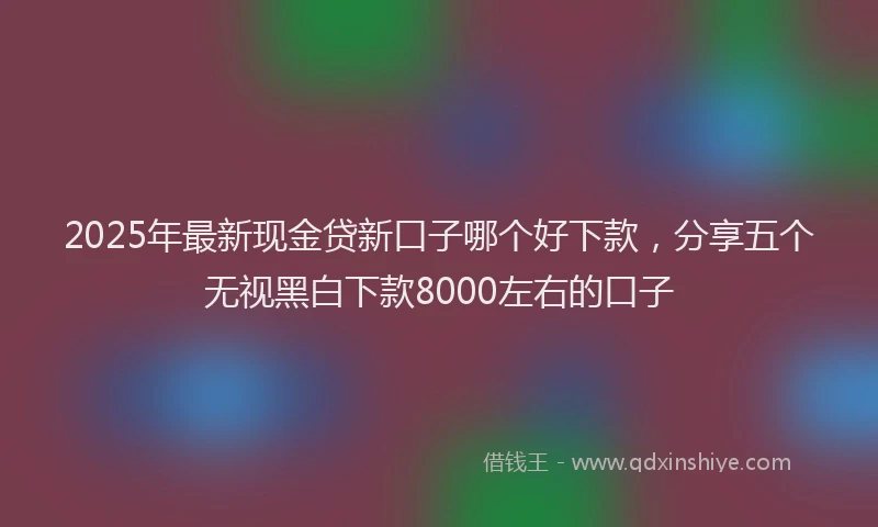2025年最新现金贷新口子哪个好下款，分享五个无视黑白下款8000左右的口子