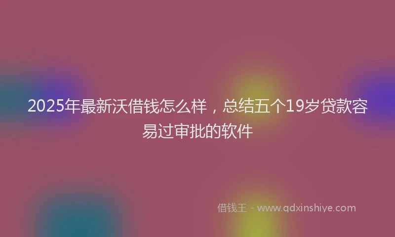 2025年最新沃借钱怎么样，总结五个19岁贷款容易过审批的软件