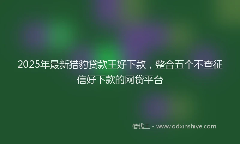 2025年最新猎豹贷款王好下款，整合五个不查征信好下款的网贷平台