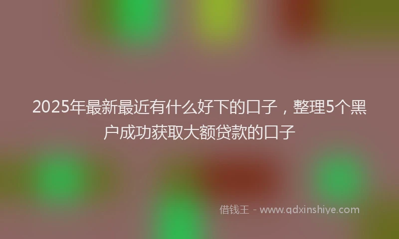 2025年最新最近有什么好下的口子，整理5个黑户成功获取大额贷款的口子