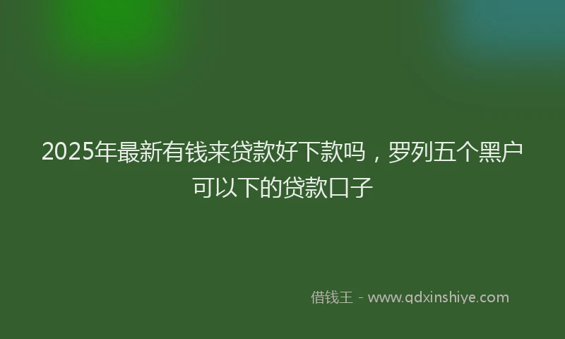 2025年最新有钱来贷款好下款吗，罗列五个黑户可以下的贷款口子