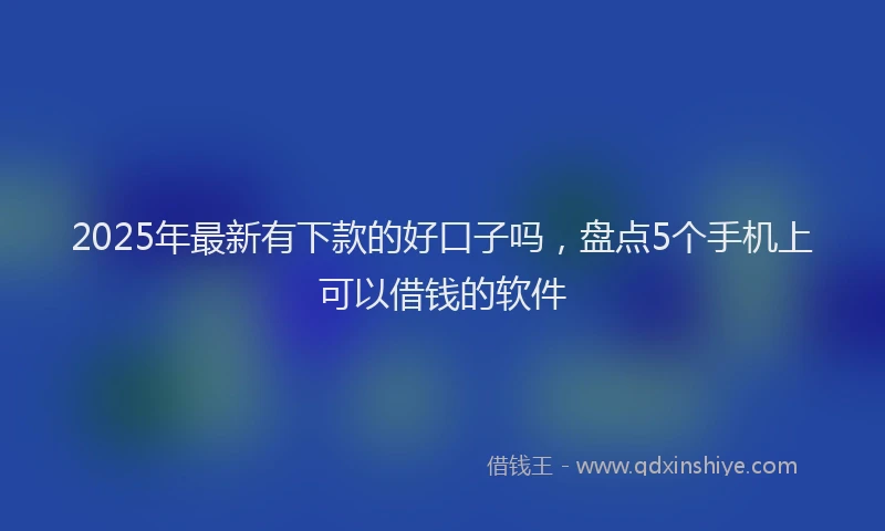 2025年最新有下款的好口子吗，盘点5个手机上可以借钱的软件