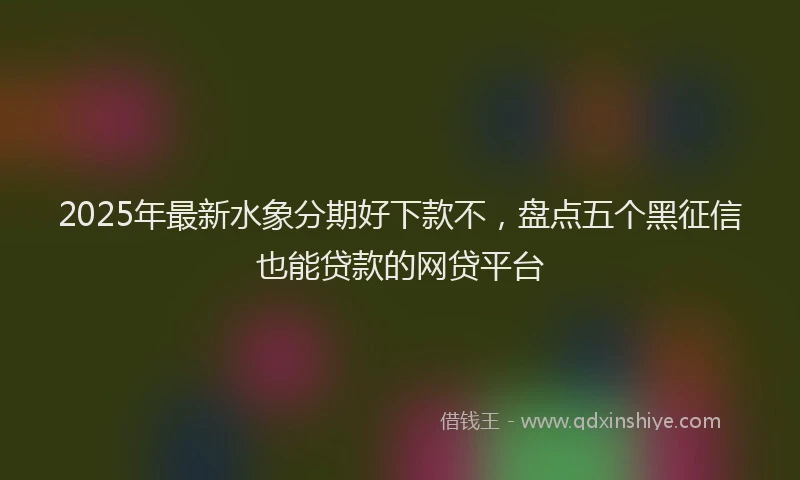 2025年最新水象分期好下款不，盘点五个黑征信也能贷款的网贷平台