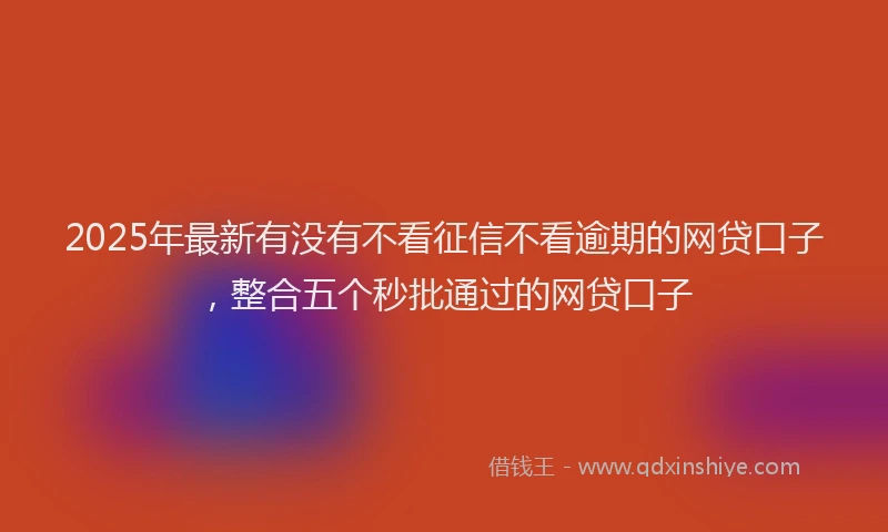 2025年最新有没有不看征信不看逾期的网贷口子，整合五个秒批通过的网贷口子