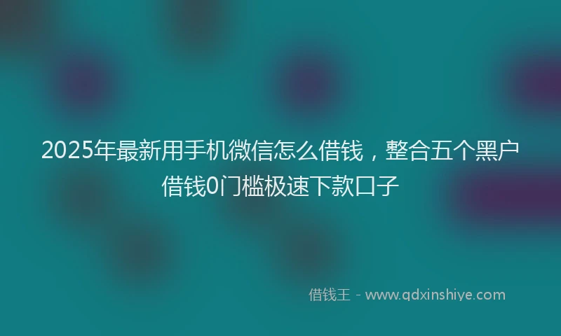 2025年最新用手机微信怎么借钱，整合五个黑户借钱0门槛极速下款口子