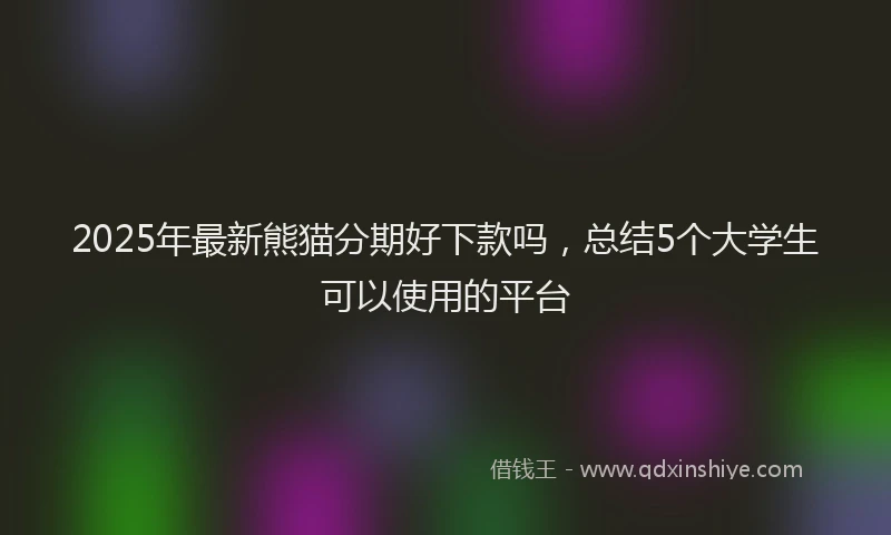 2025年最新熊猫分期好下款吗，总结5个大学生可以使用的平台